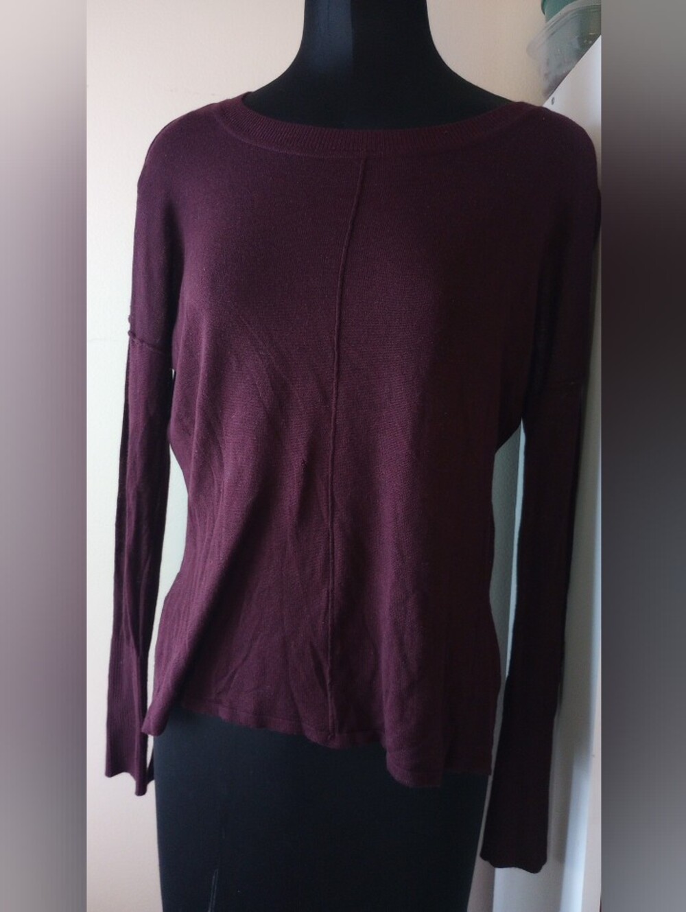 Deep Plum Lightweight Knit Sweater Medium - Picture 2 of 4